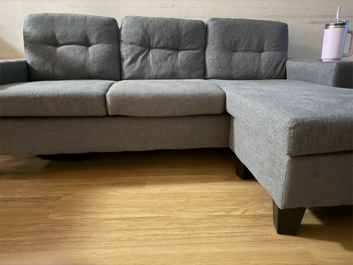 Grey Sectional Sofa with Chaise - photo 4