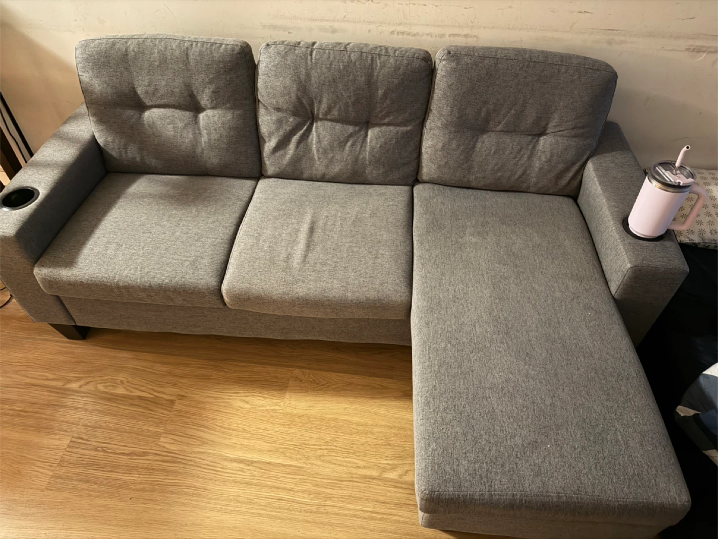 Grey Sectional Sofa with Chaise - photo 3