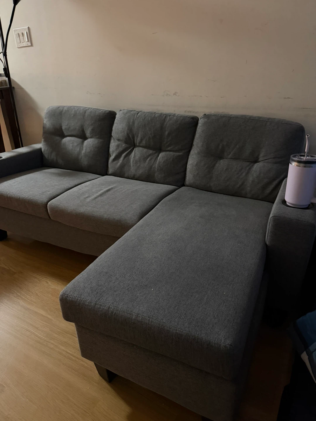 Grey Sectional Sofa with Chaise - photo 2