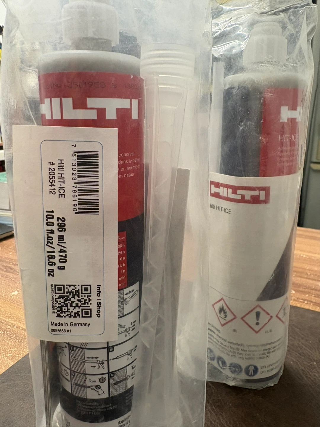 Hilti HIT-ICE Adhesive Anchors (2 x 296ml/470g)