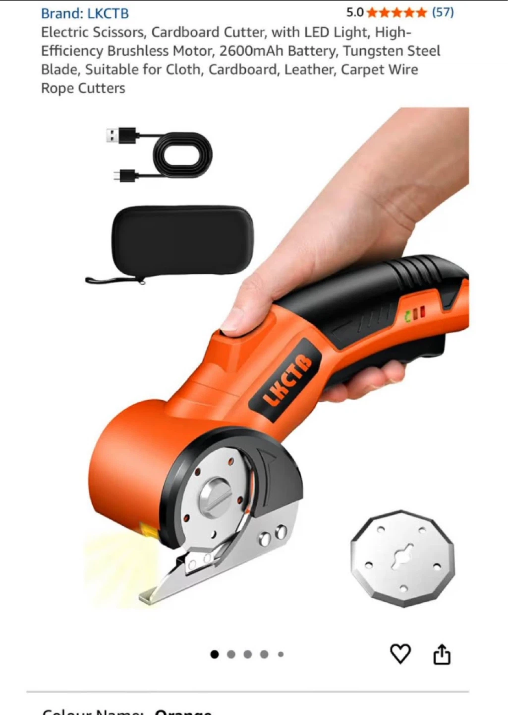 LKCTB Electric Scissors Cardboard Cutter with LED Light