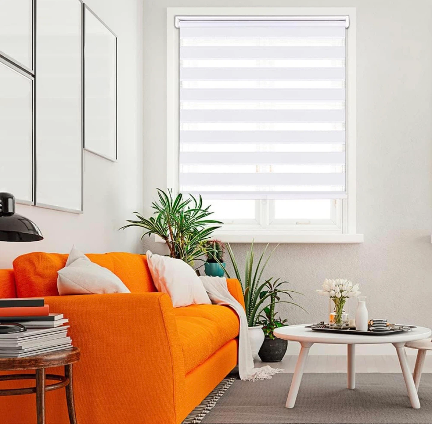 NEW Cordless Zebra Blind, 59” W x 90” H
