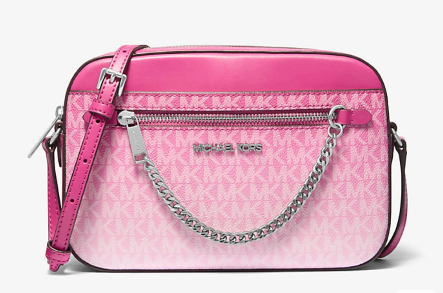 Michael Kors Pink Ombre Logo Camera Bag