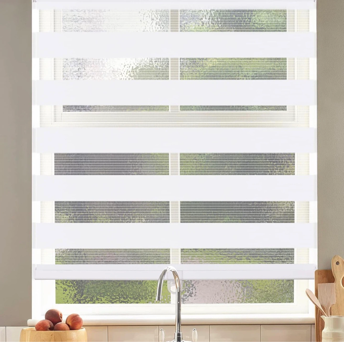 NEW Cordless Zebra Blind, 62” W x 90” H