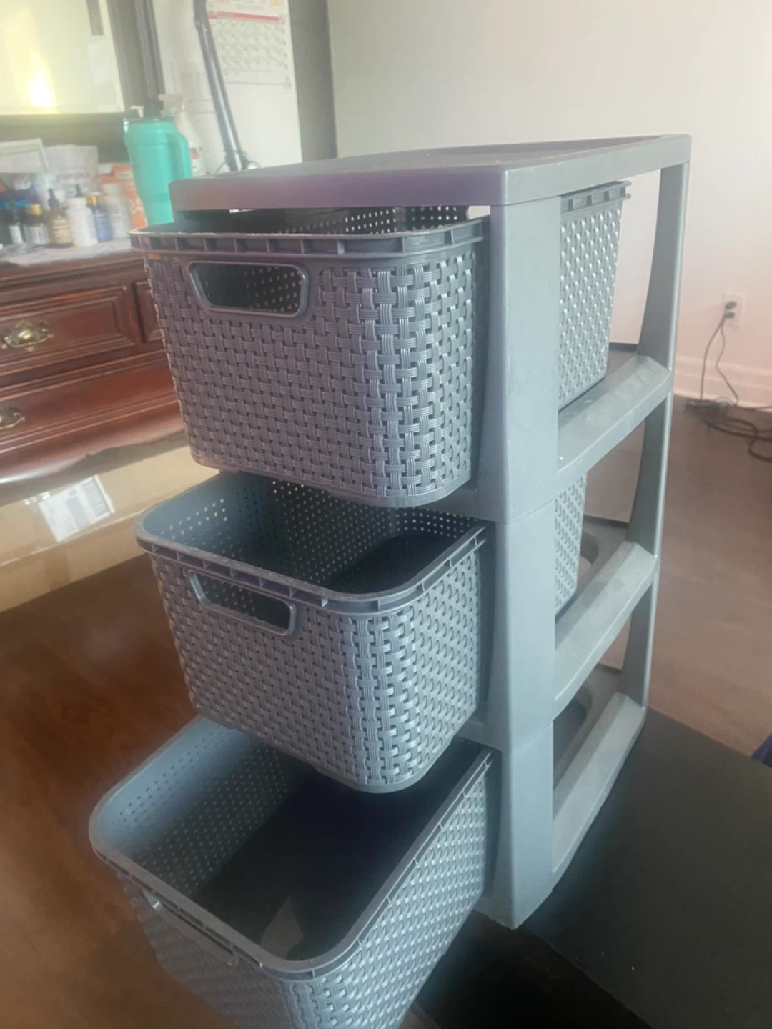 Grey 3-Tier Storage Drawer Unit - photo 4