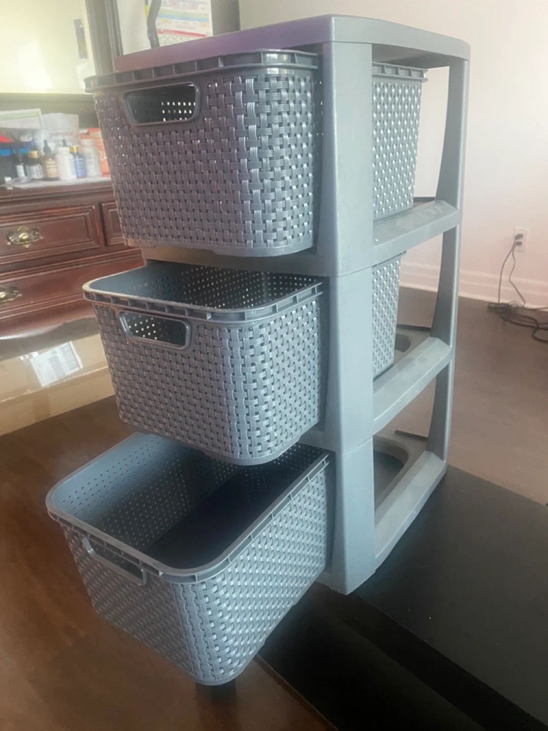 Grey 3-Tier Storage Drawer Unit - photo 3