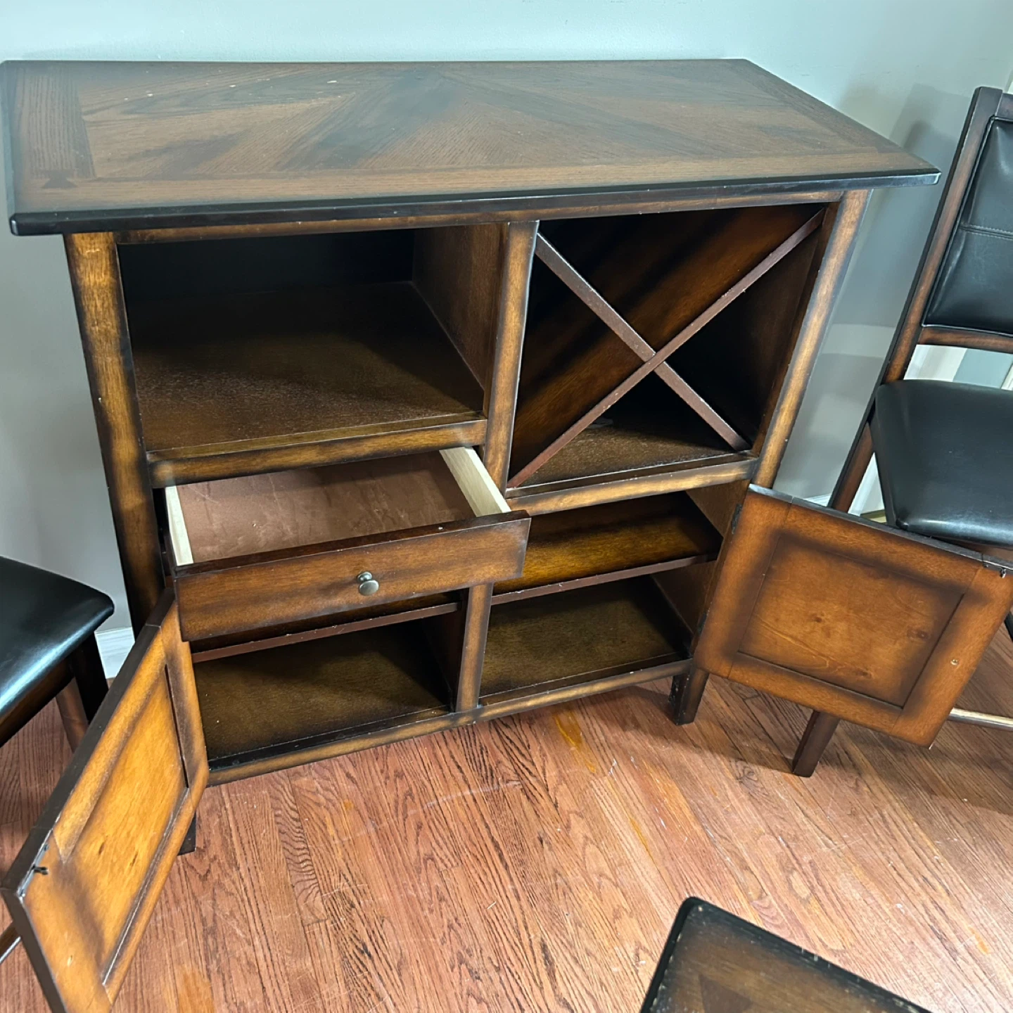 Dark Wood Dining Table with 6 Chairs - photo 3