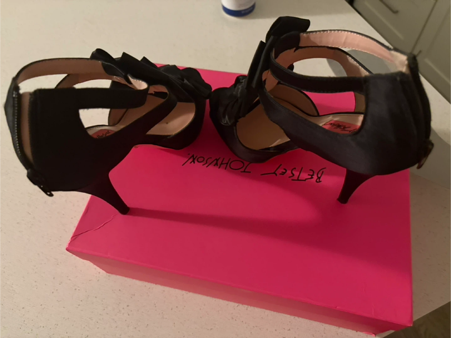 Betsey Johnson Black Ruffle Heels with Bow - photo 3