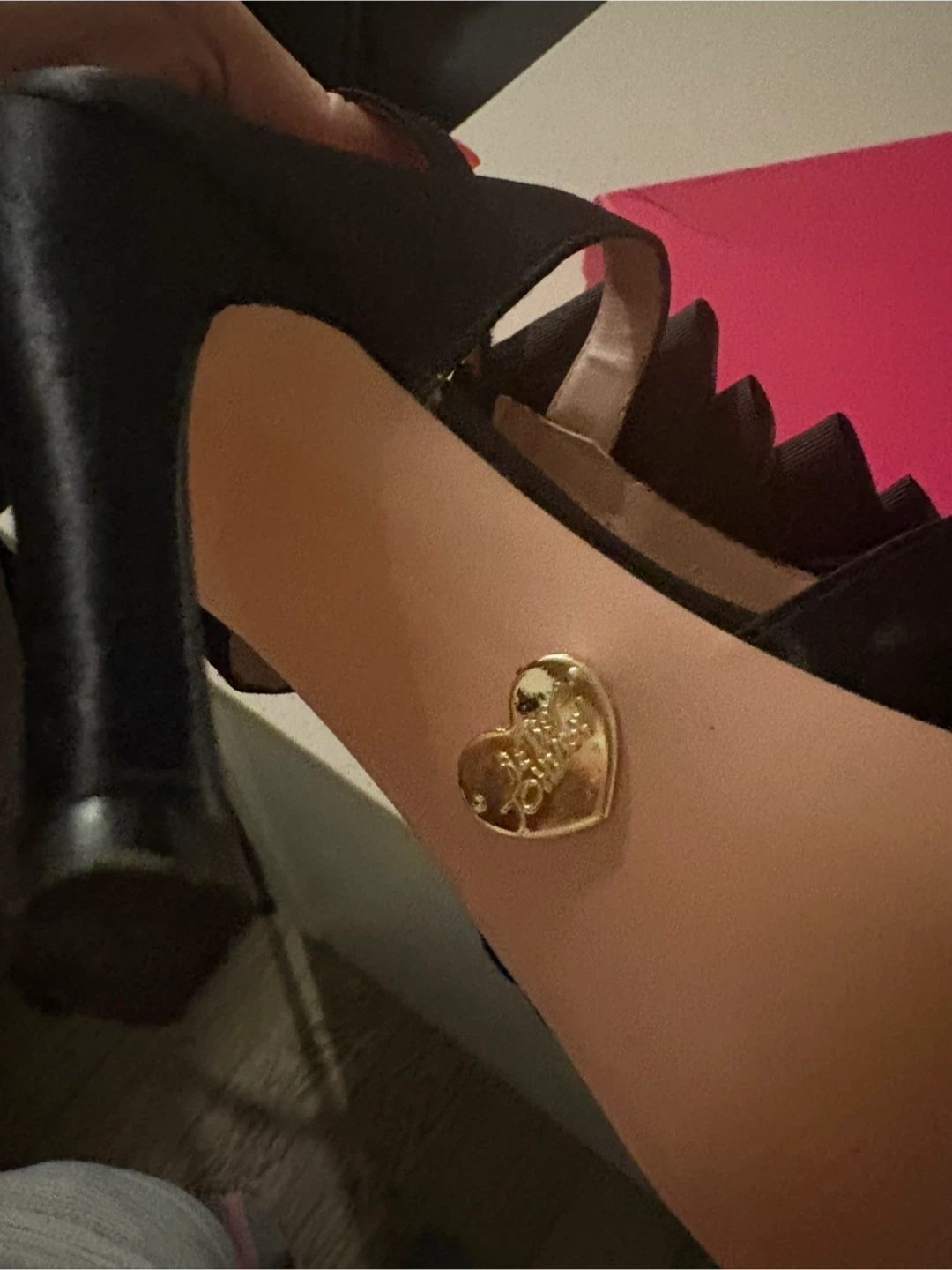 Betsey Johnson Black Ruffle Heels with Bow - photo 4