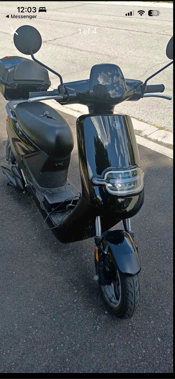 Black Electric Scooter with Storage Box
