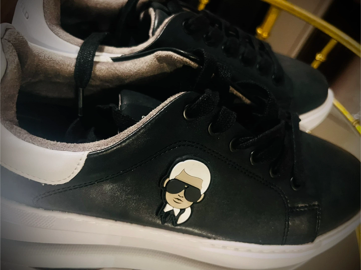 Karl Lagerfeld Karl Head Sneaker in Black Size 11 New