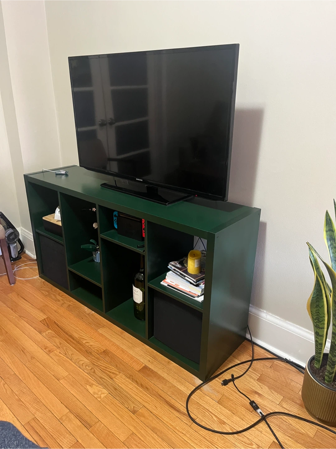 IKEA KALLAX Shelf Unit - Dark Green 147x77 cm - photo 2