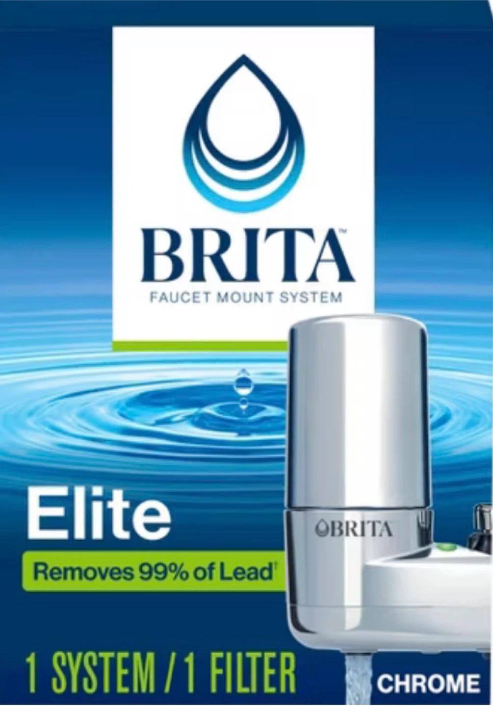 Brita Elite Faucet Mount Water Filter System - Chrome