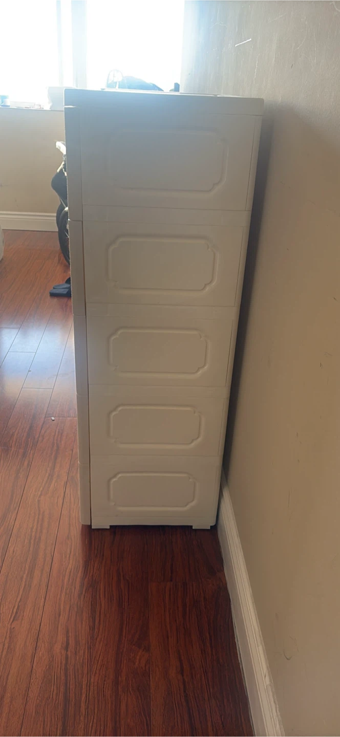 White Plastic Drawer Storage Unit