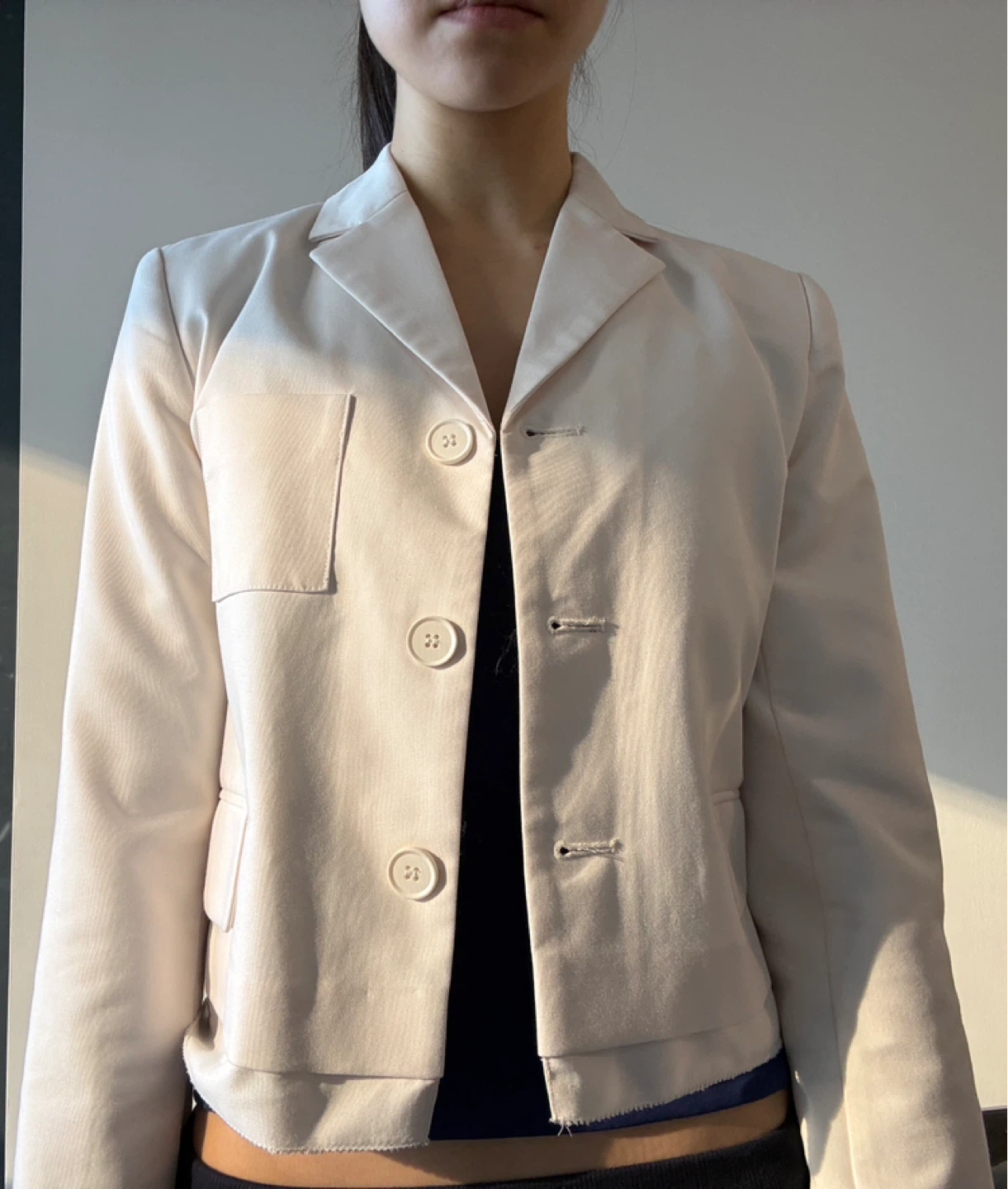 Lumina Cream Button Blazer Jacket - Small NEW