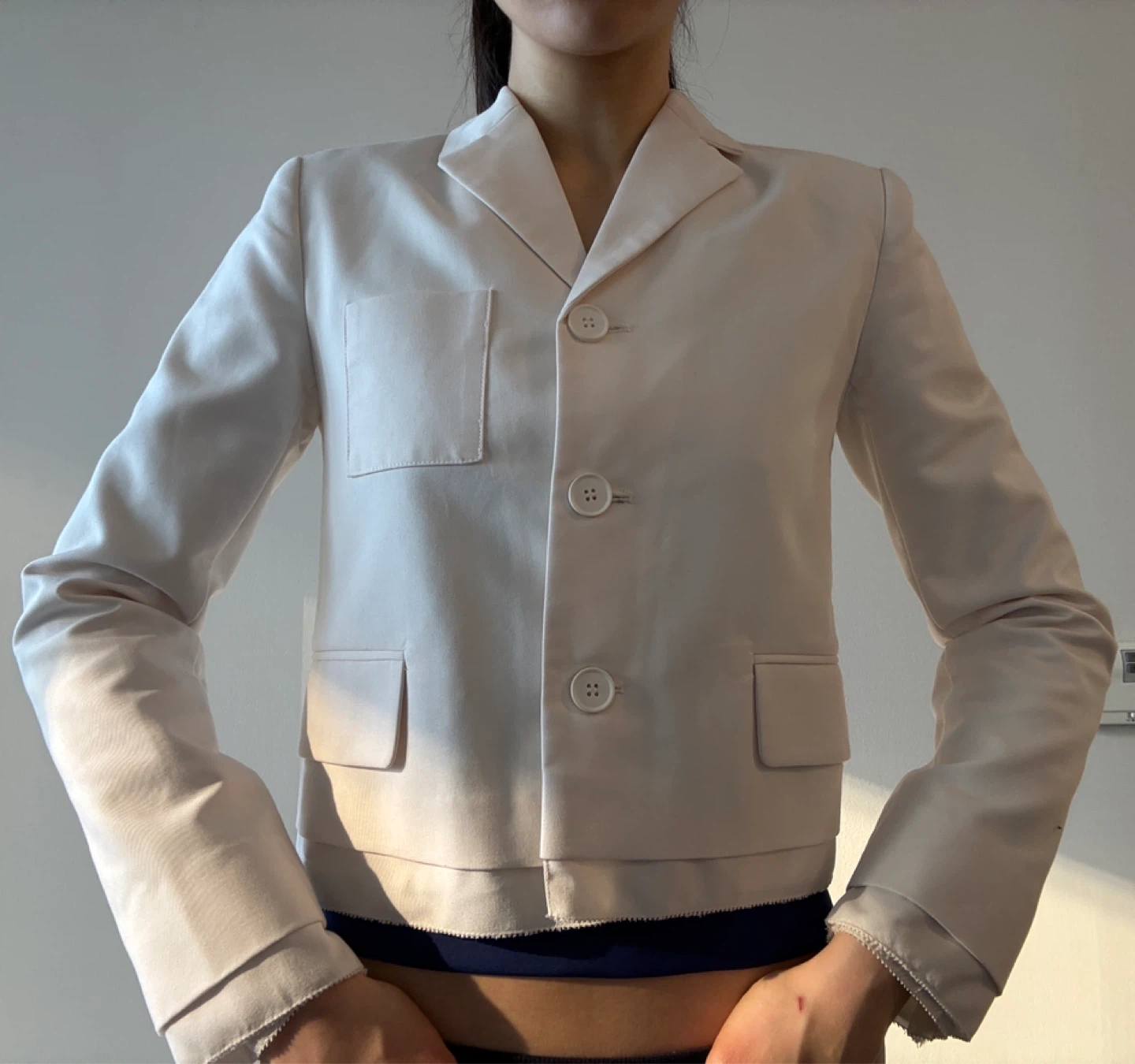 Lumina Cream Button Blazer Jacket - Small NEW - photo 2