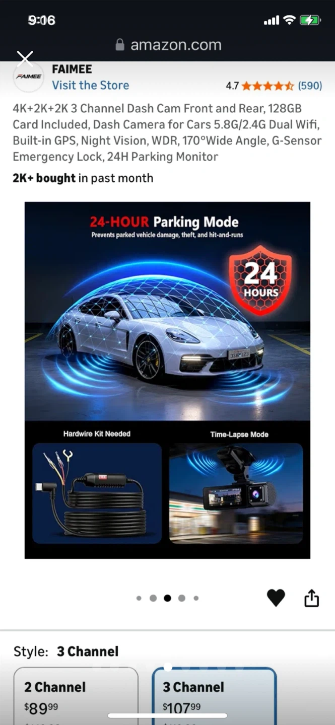 Big Sale - FAIMEE 3 Channel Dash Cam /128GB Card, GPS, Night - photo 5