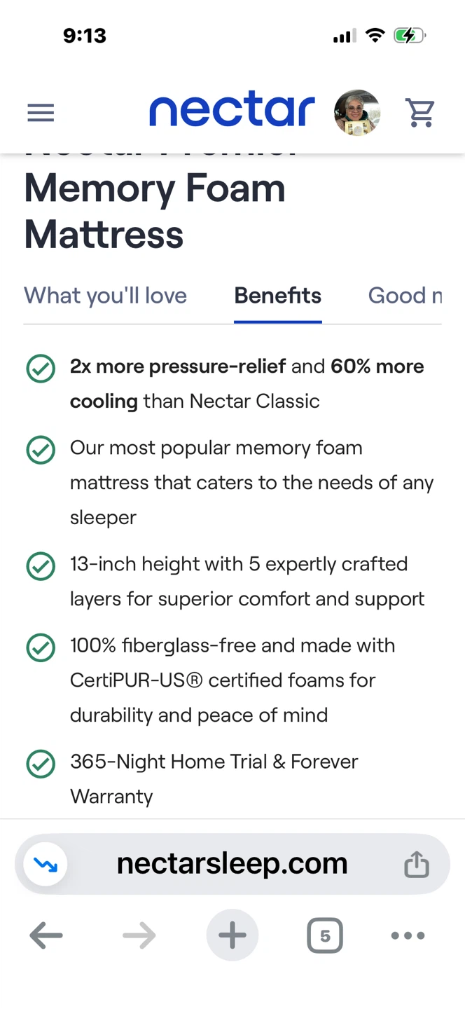 Nectar Memory Foam Mattress - 13-inch Height - photo 5