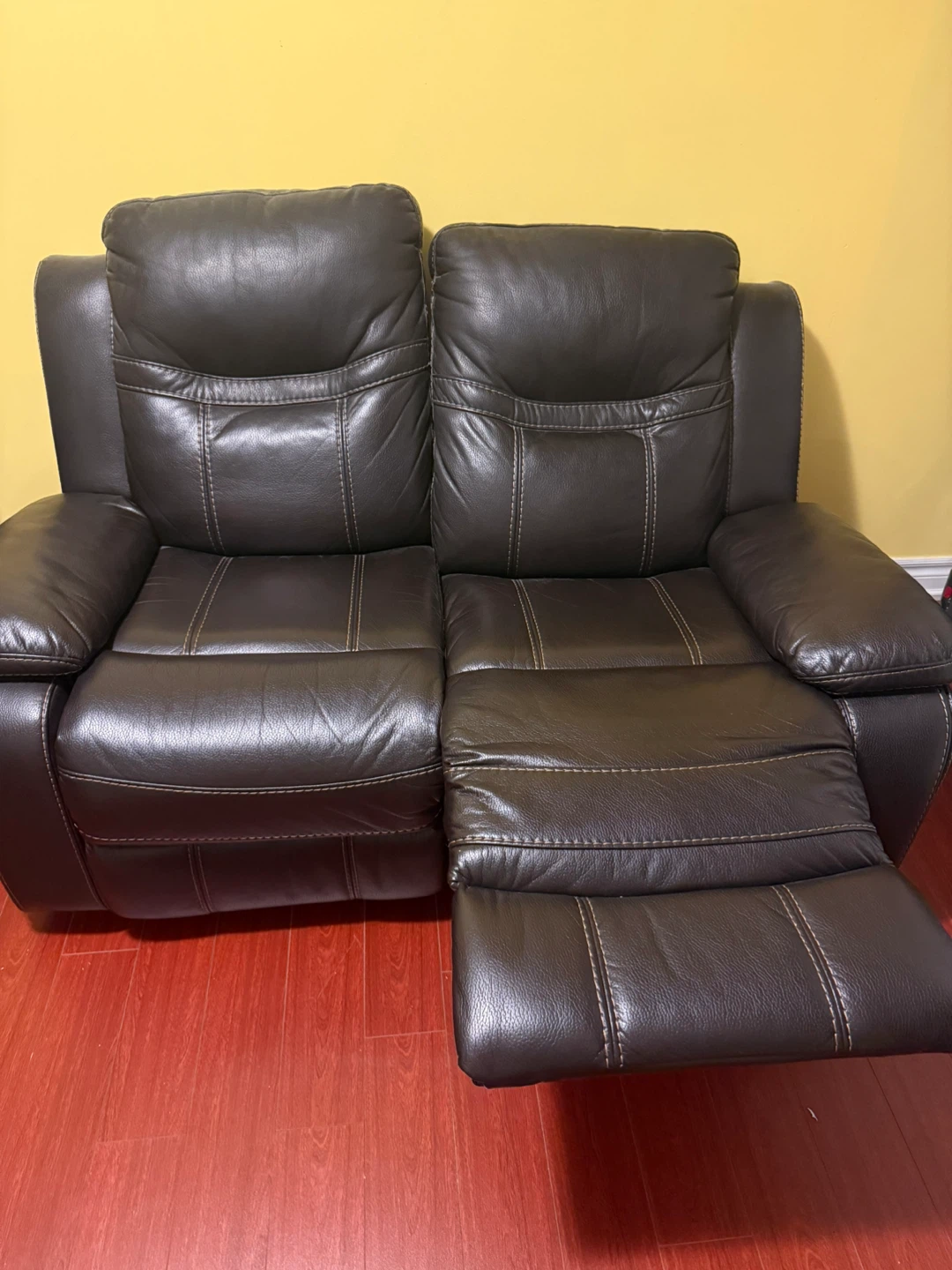 Brown Leather Loveseat Recliner
