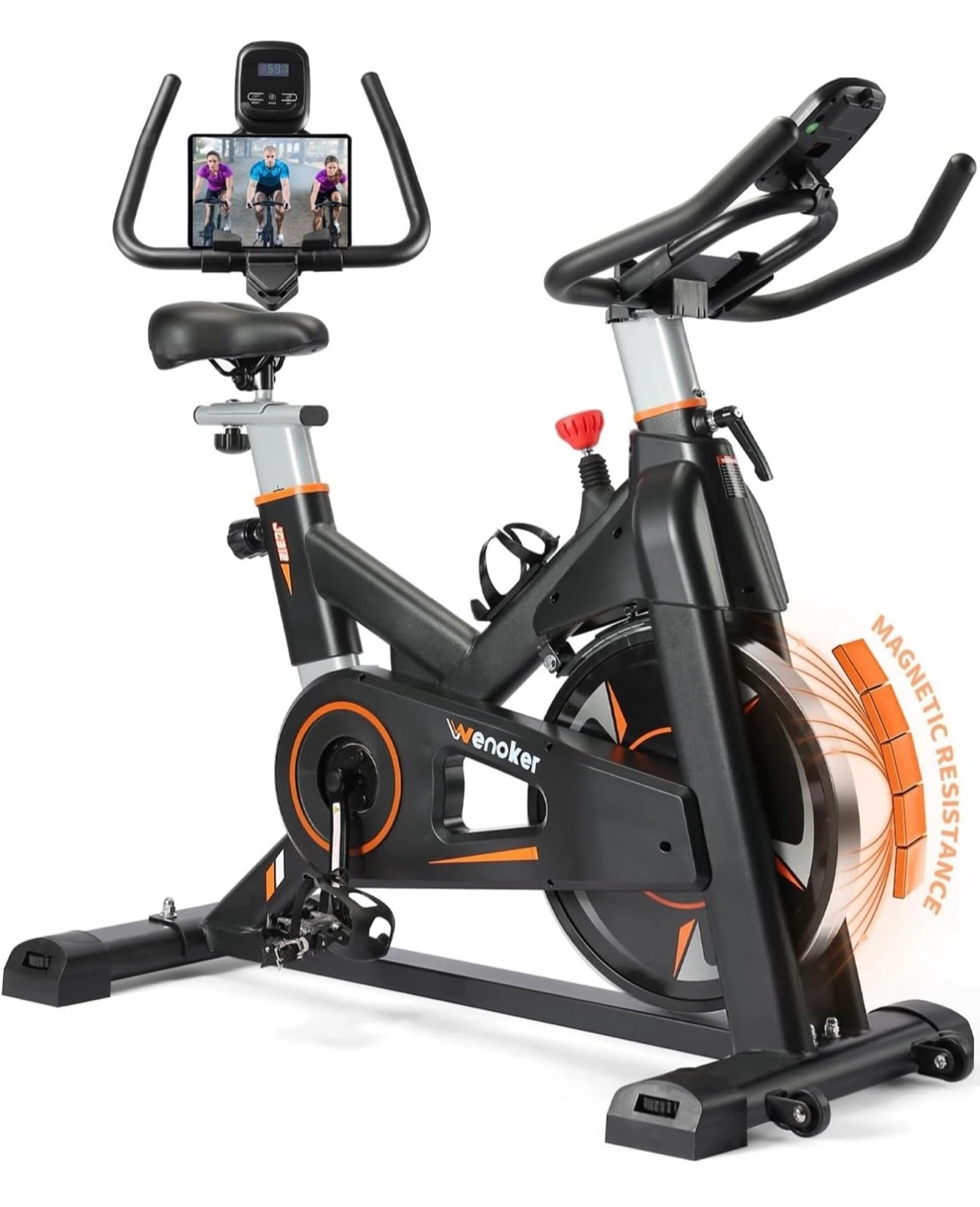 Magnetic Resistance Indoor Bike Oversized Seat Pedal Blocks