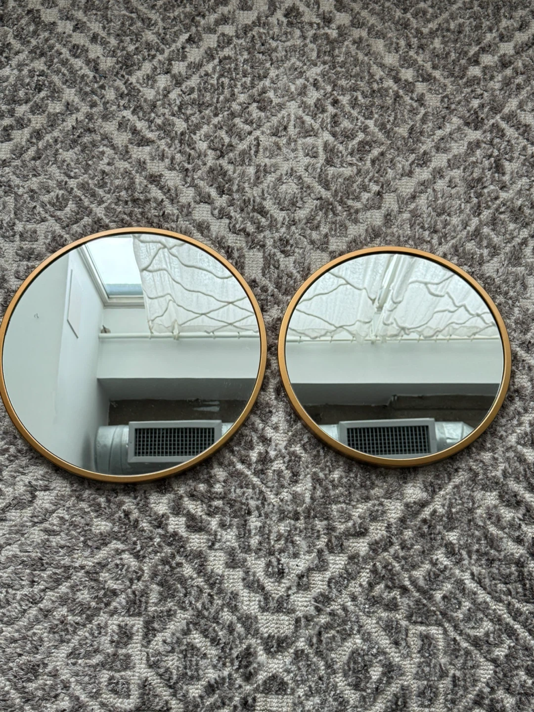 Set of 2 Gold Round Mirrors