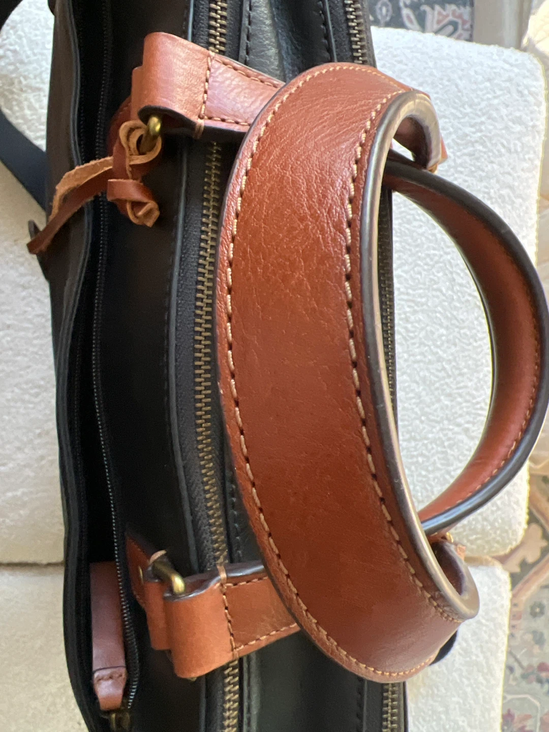 Fossil Black All Leather Laptop Bag - photo 5