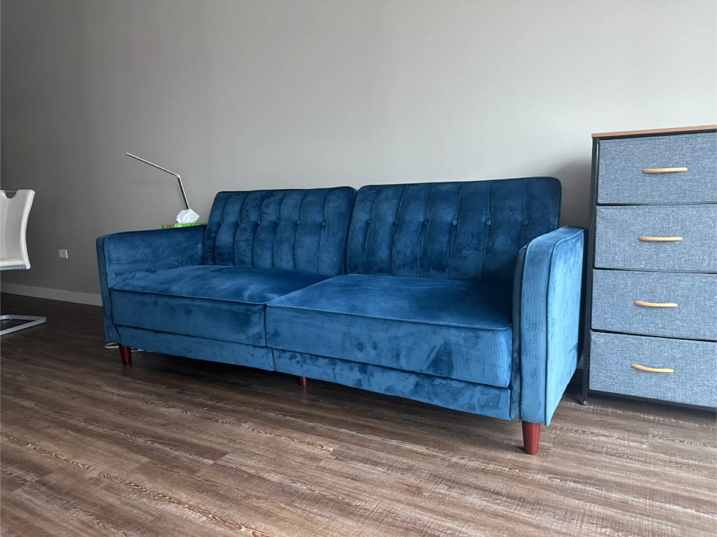 Blue Sofa Bed + 50 Inch Smart TV Set - photo 2