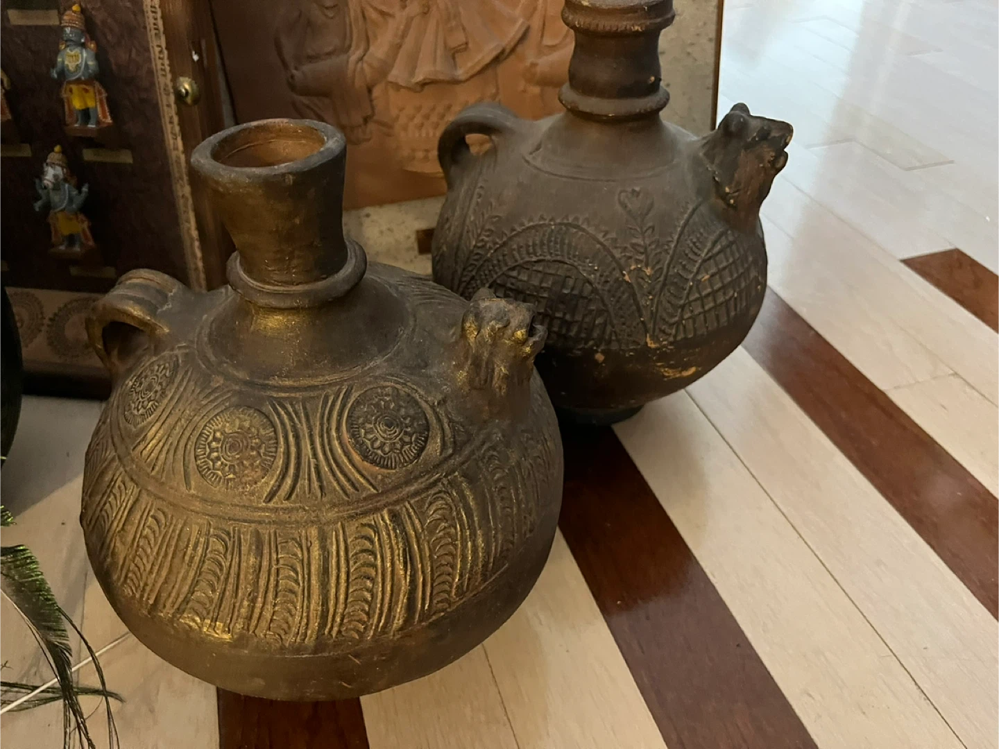 2 Vintage Decorative Ceramic Jug with Handle and Spout - photo 3