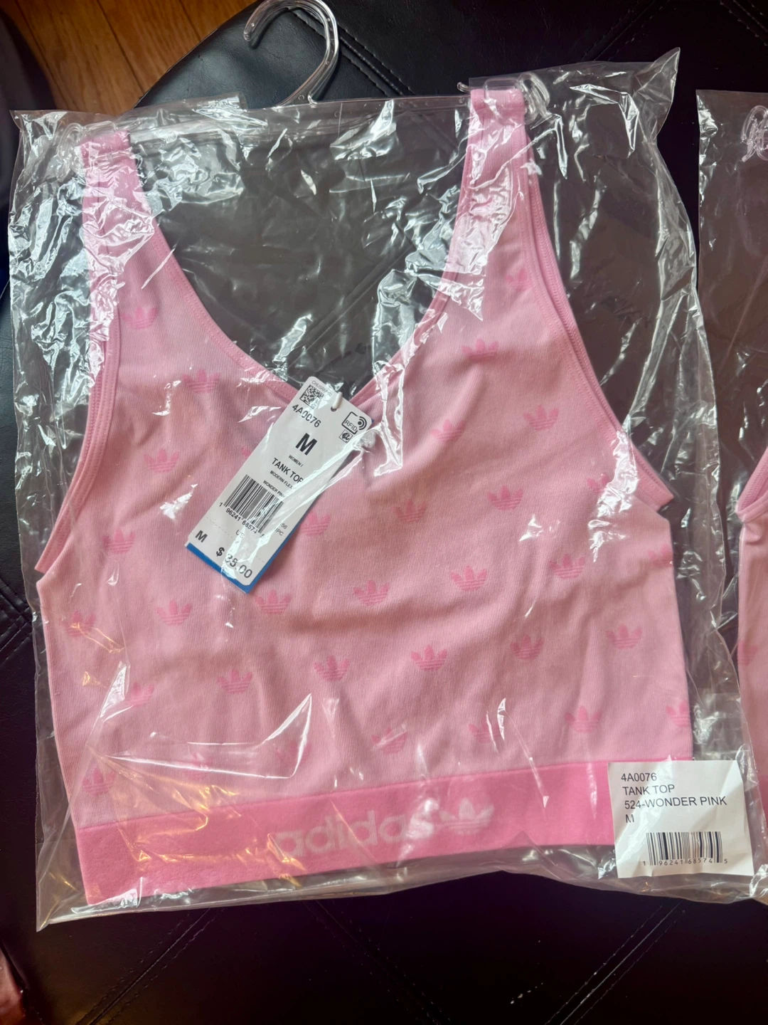 Adidas Pink All Over Trefoil Logo Tank Top - Size M