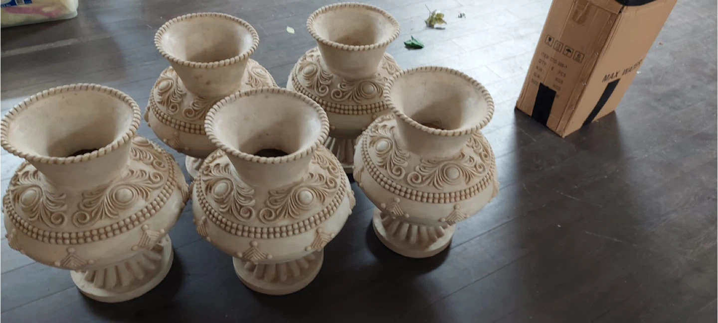 Set of 5 Decorative Ceramic Vases
