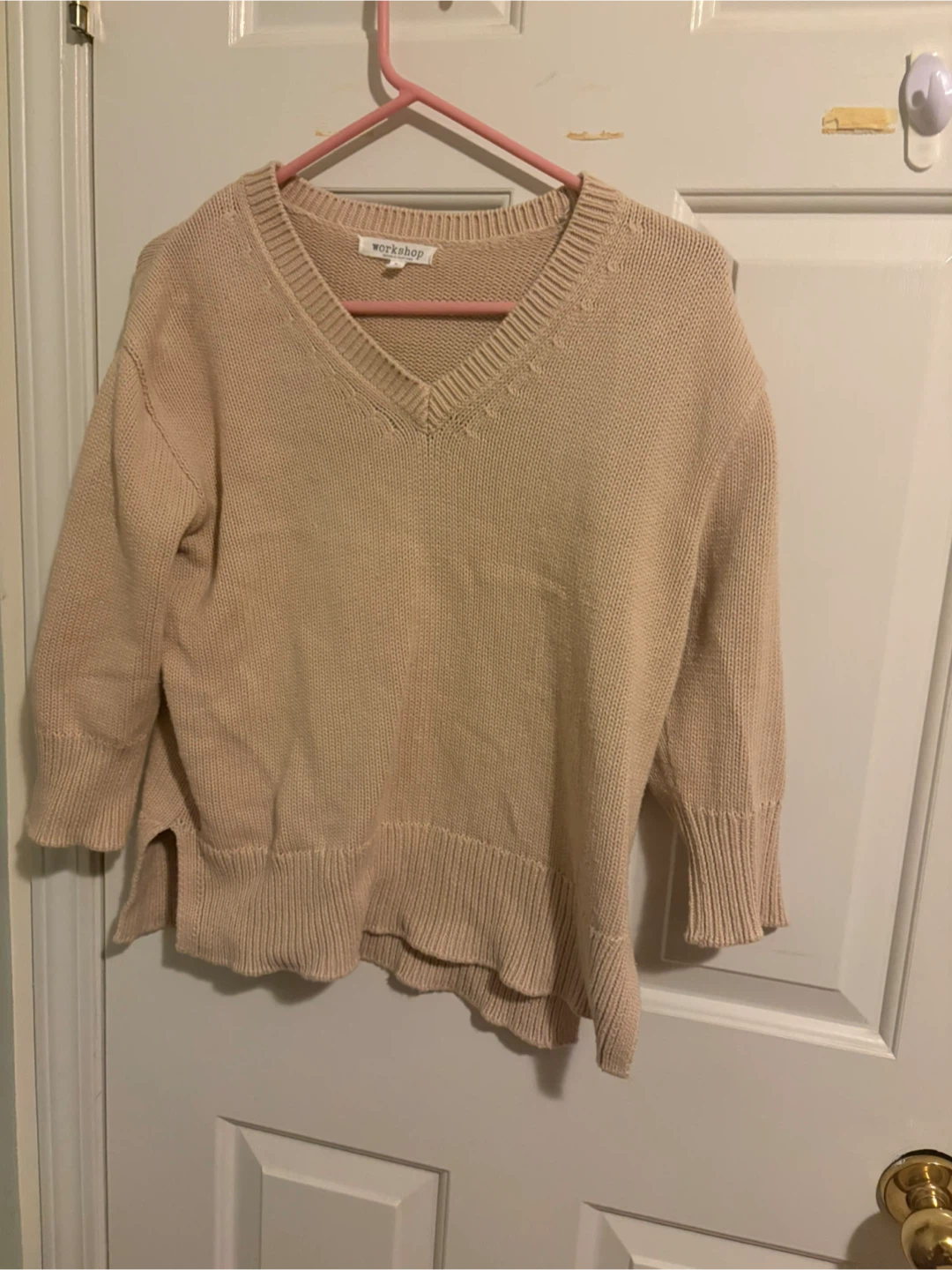 Workshop Beige V-Neck Sweater