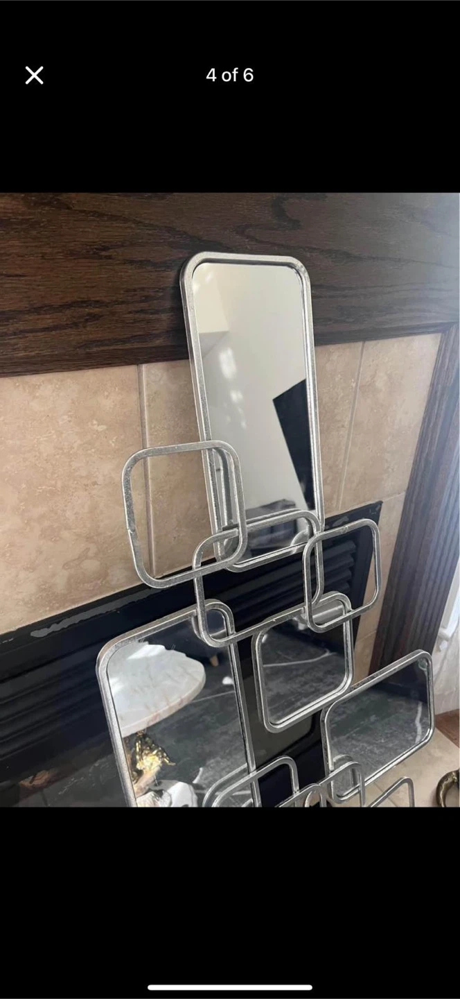 Silver Abstract Wall Mounted Mirror Art - photo 5