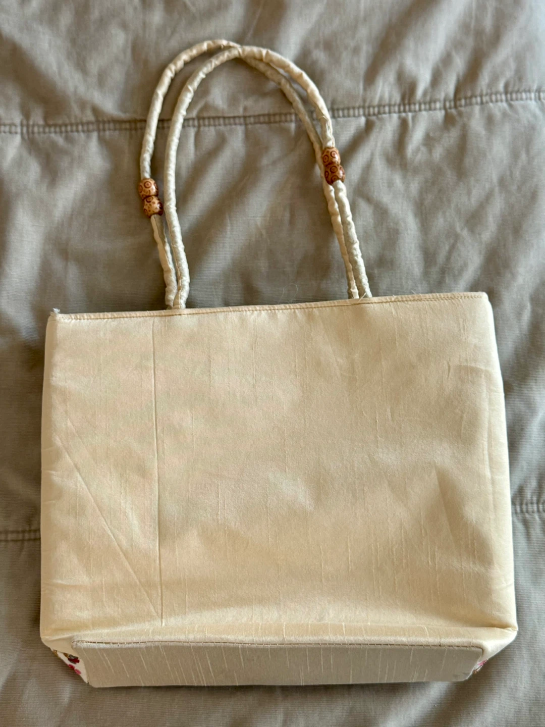 Embroidered Tote Bag with Floral Pattern - photo 2
