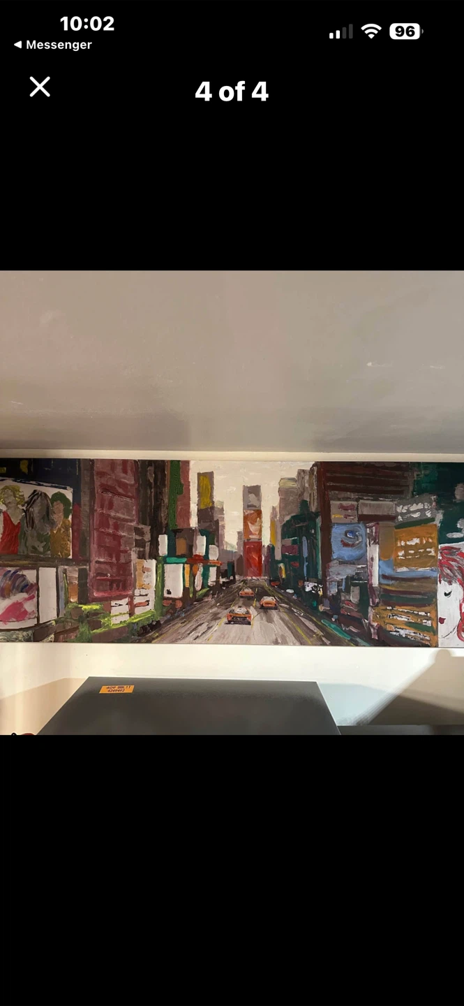 Oil Painting of Cityscape with Cars - photo 4