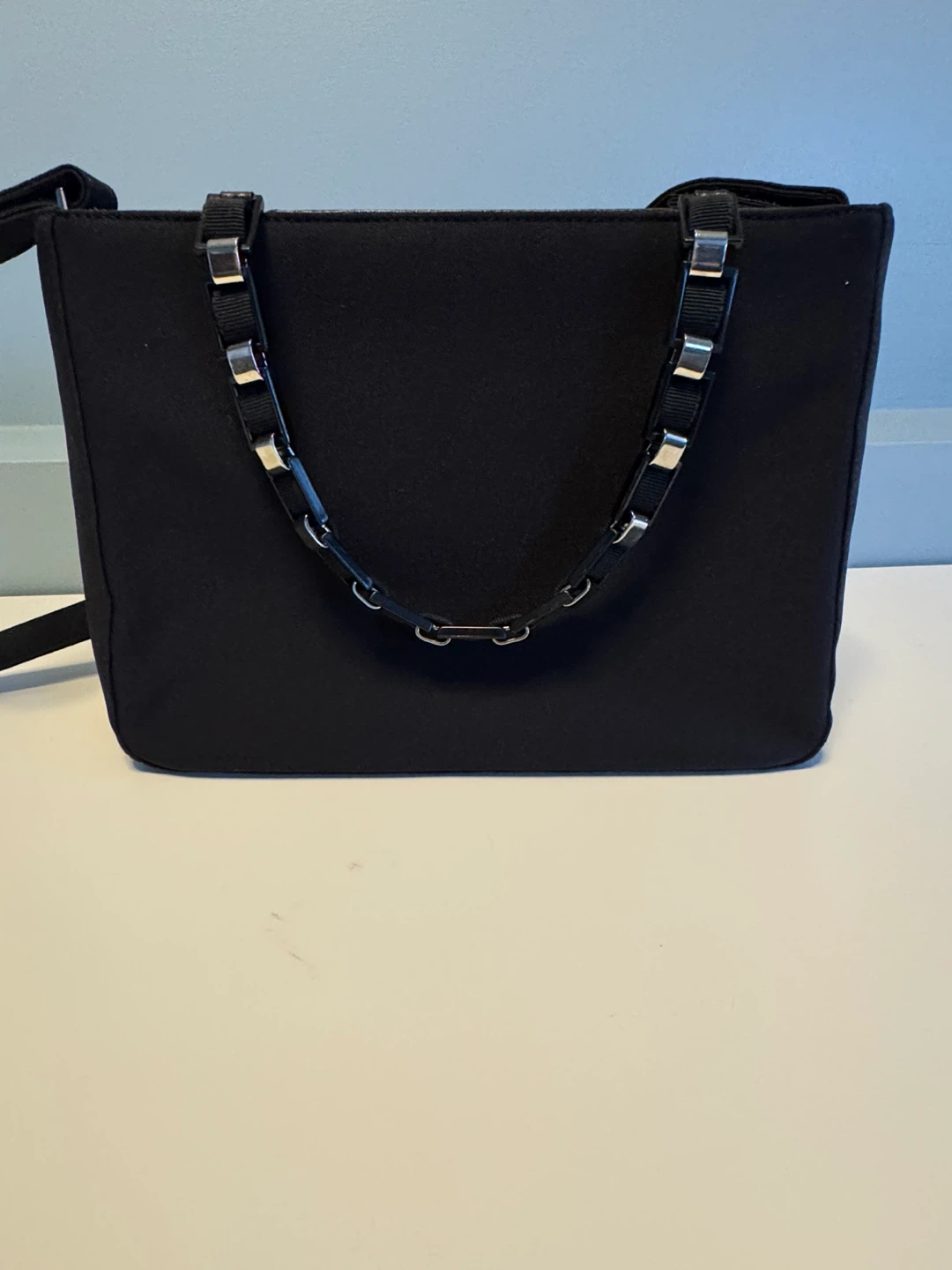 Salvatore Ferragamo Black Canvas Shoulder Bag