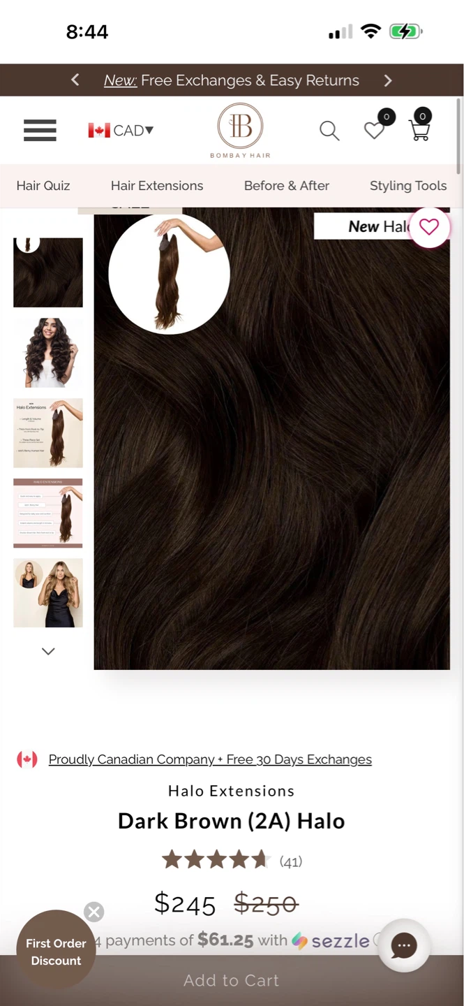 Bombay Hair Halo Extensions Dark Brown - photo 5