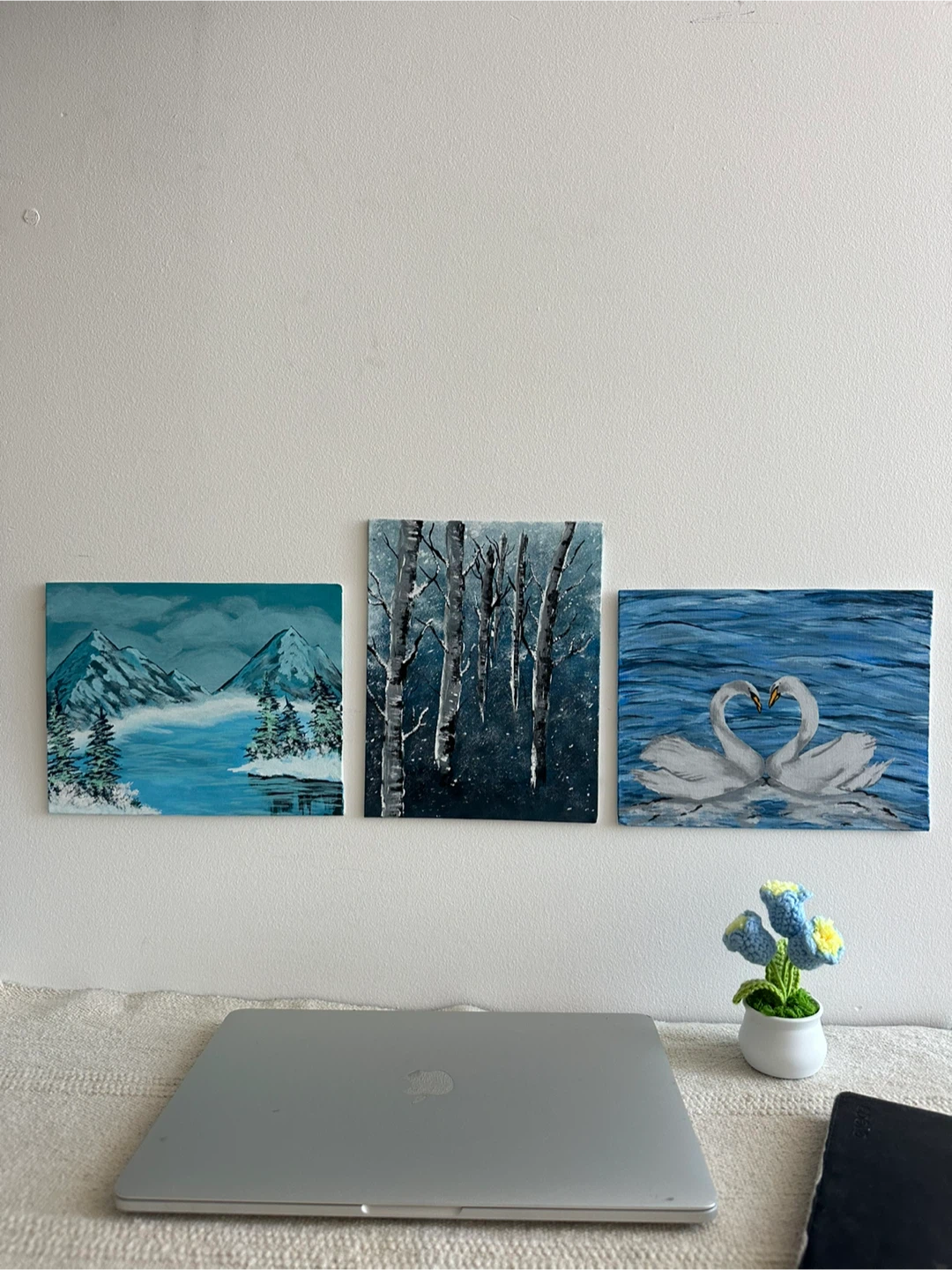 Set of 3 Canvas Paintings - Winter Scenery - photo 2