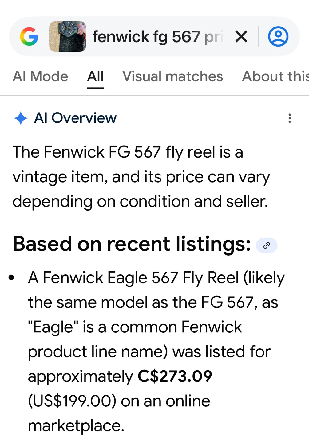 Fenwick FG 567 Graphite Fly Reel - photo 5