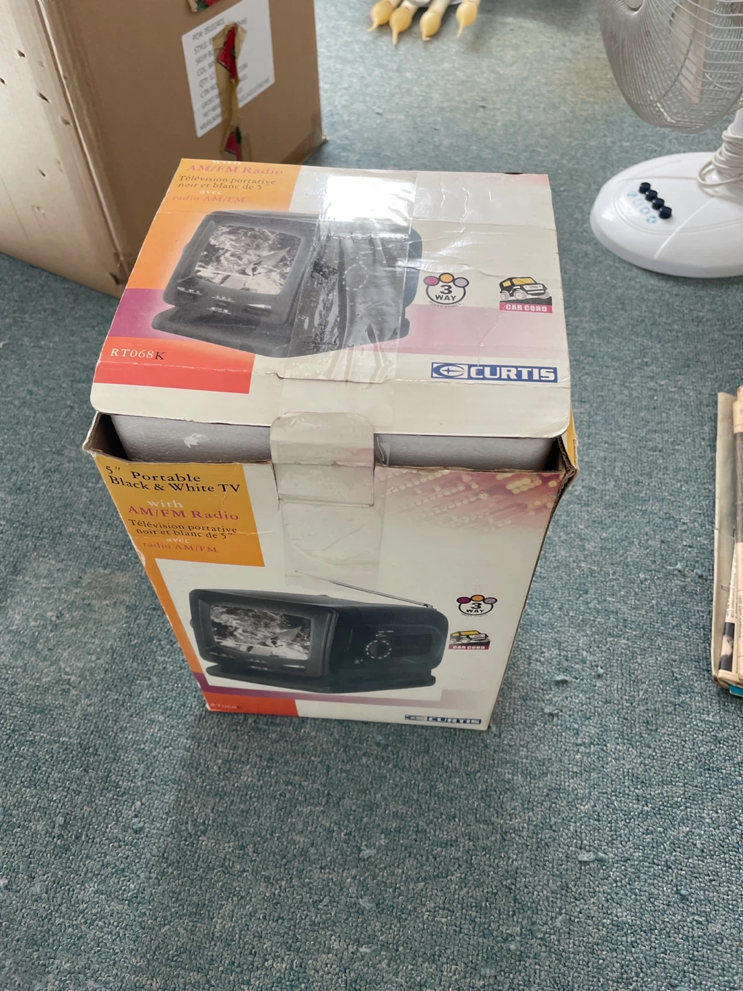 Curtis 5" Portable Black & White TV with AM/FM Radio RT068K
