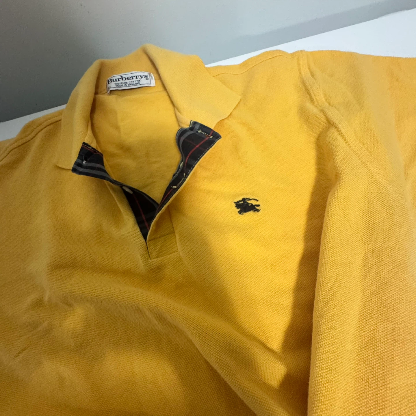 Vintage Burberrys Yellow 100% Cotton Polo Shirt XL - photo 4