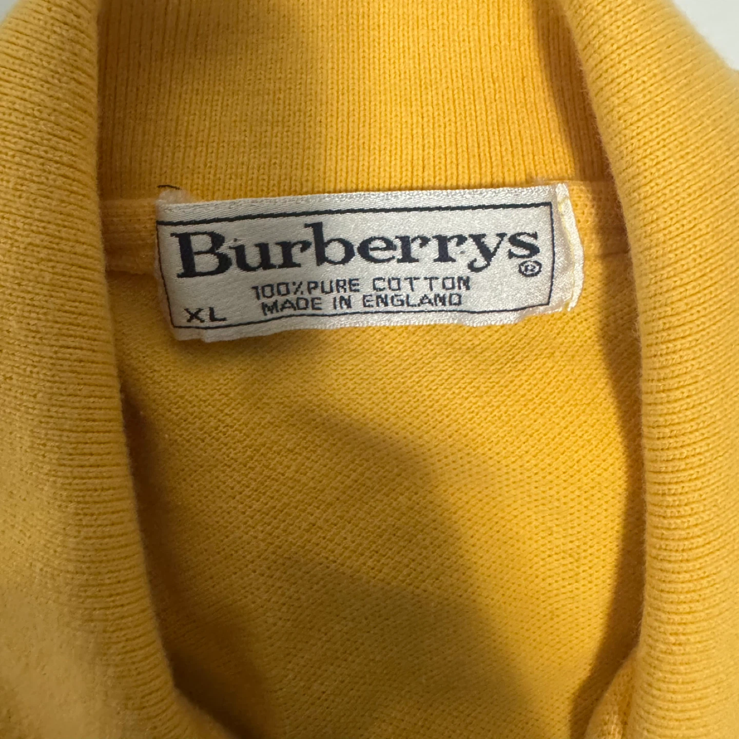 Vintage Burberrys Yellow 100% Cotton Polo Shirt XL