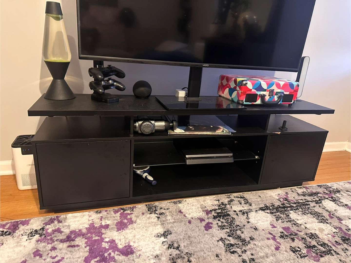 Black TV Stand with Storage