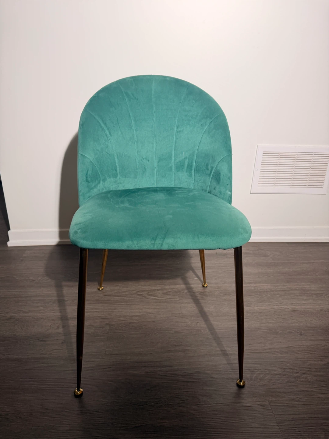 Teal Velvet Accent Chair with Gold Legs - photo 4