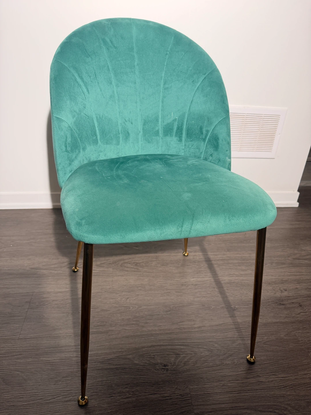 Teal Velvet Accent Chair with Gold Legs - photo 5