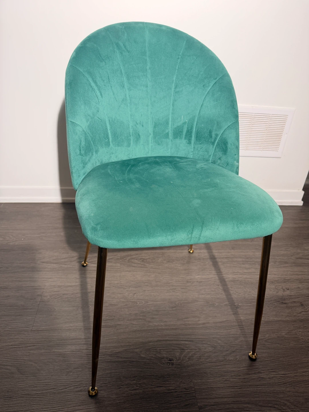 Teal Velvet Accent Chair with Gold Legs