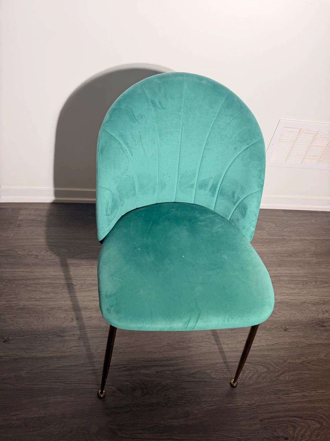 Teal Velvet Accent Chair with Gold Legs - photo 2