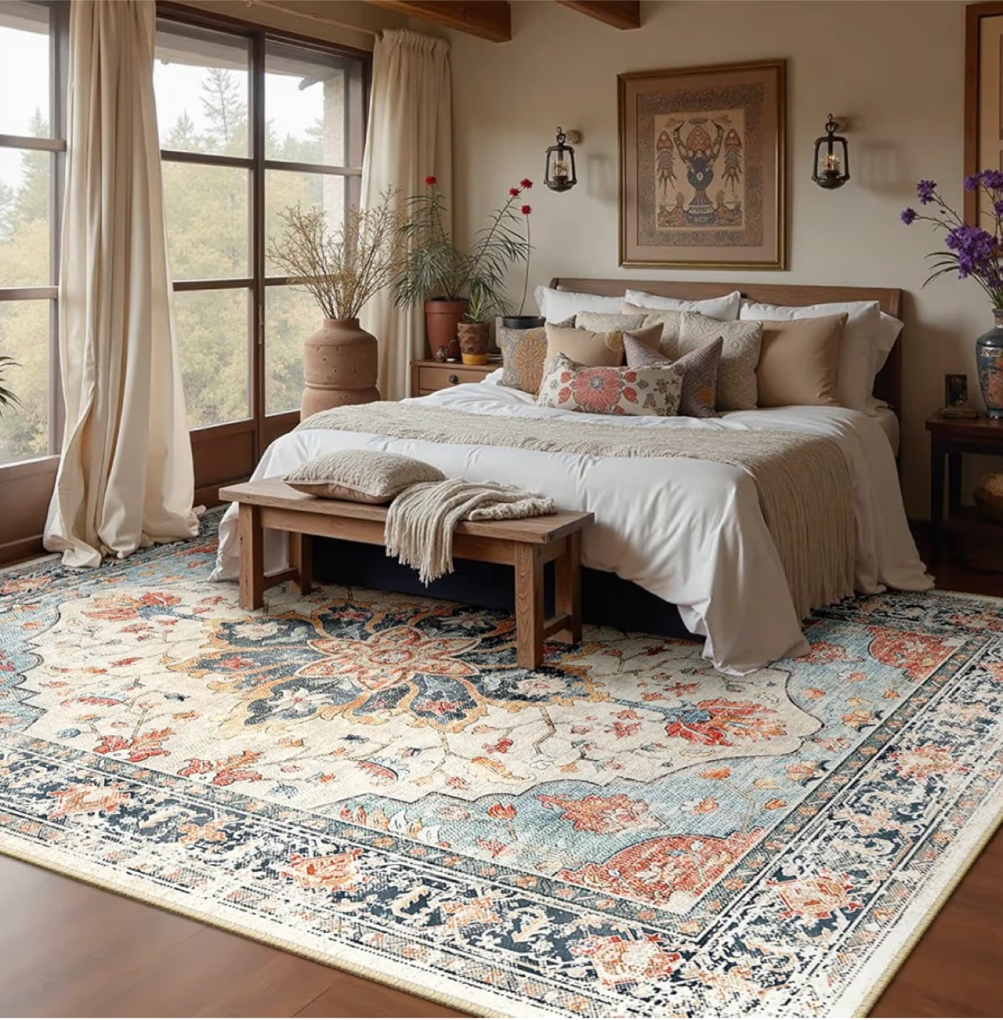 Vintage Floral Area Rug 8x10 - photo 3