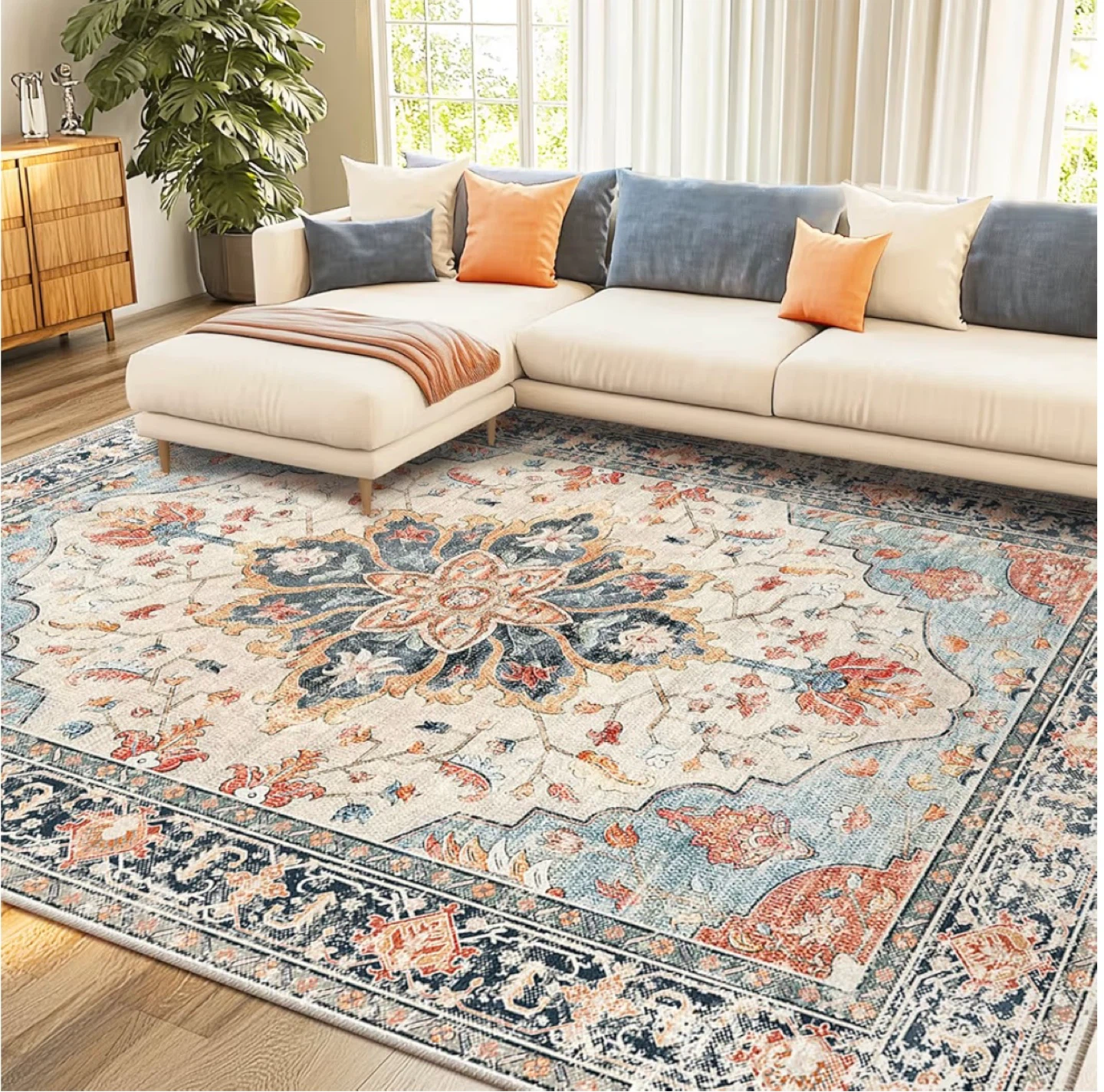 Vintage Floral Area Rug 8x10