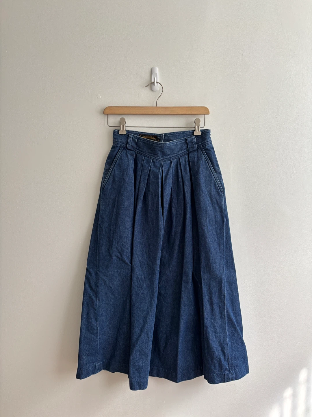 Vintage denim midi skirt