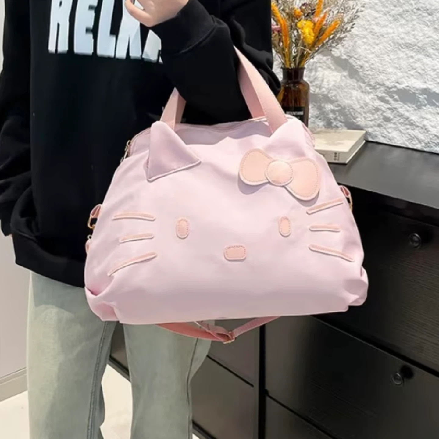HELLO KITTY Baby Pink Nylon Travel Tote Bag Extra Large - photo 4